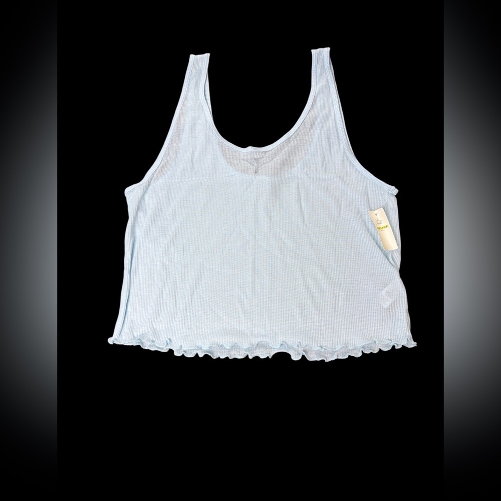 Offline by Aerie Light Blue Ribbed Tank Top - Picture 2 of 3